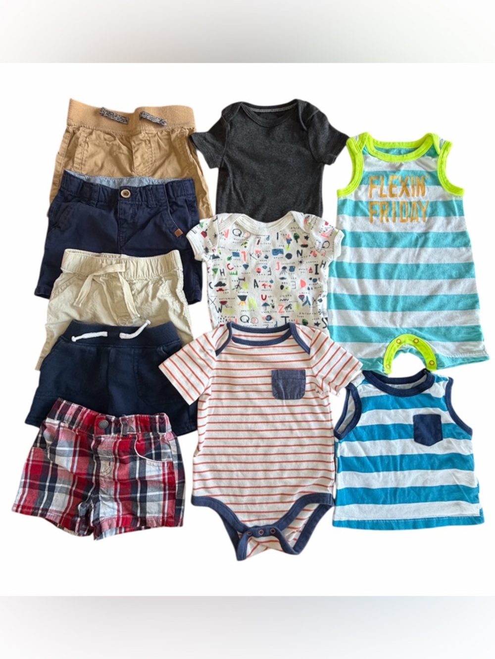 Summer Clothing Bundle Baby Boy Shorts And Short Sleeve Tops size 3-6 months